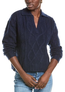 NAADAM Luxe Mixed Cable Polo Wool & Cashmere-Blend Sweater