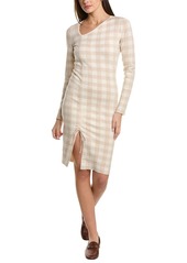 NAADAM Plaid Cashmere & Linen-Blend Sweaterdress