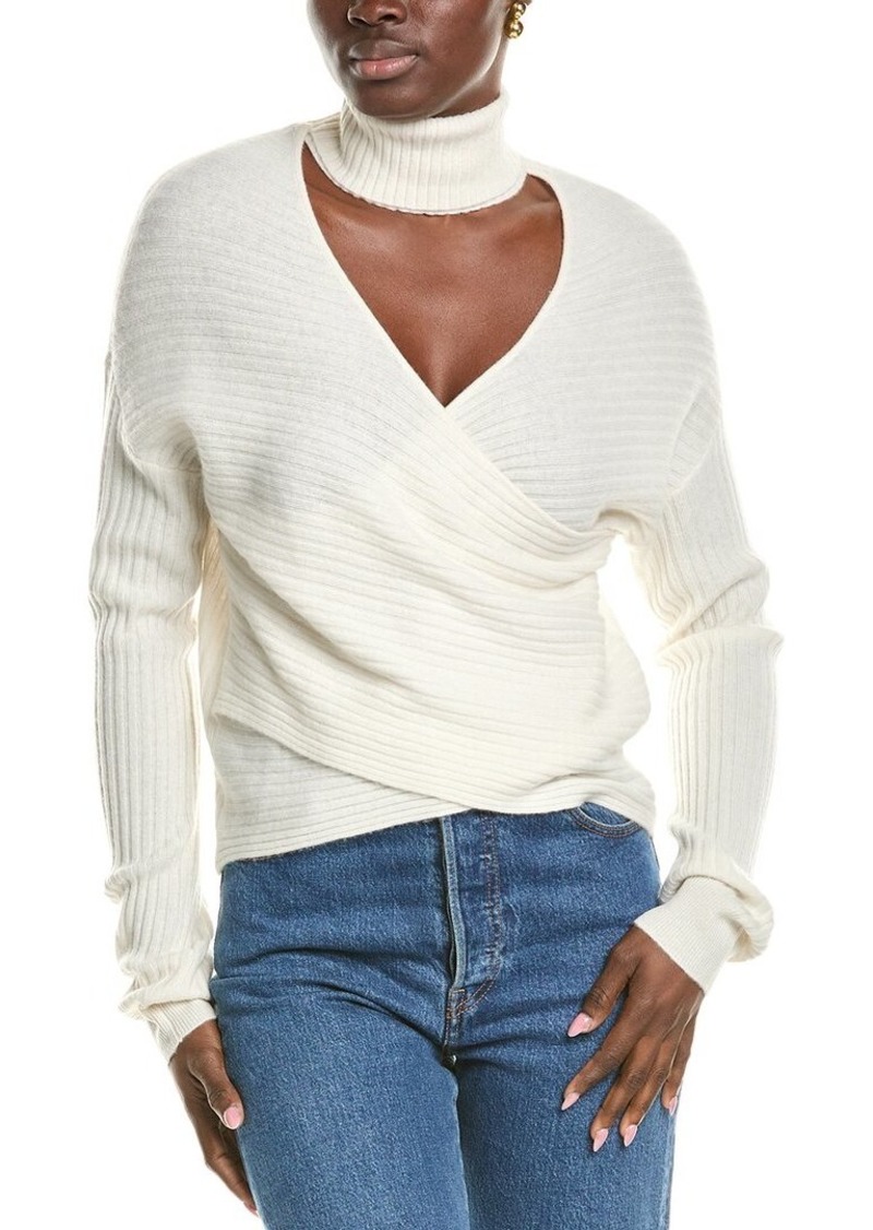 NAADAM Reversible Wrap Turtleneck Wool & Cashmere-Blend Sweater