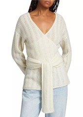 Naadam Pointelle-Knit Alpaca-Blend Wrap Sweater