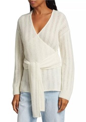 Naadam Pointelle-Knit Alpaca-Blend Wrap Sweater