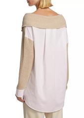 Naadam Wool-Cashmere Hybrid Off-The-Shoulder Sweater