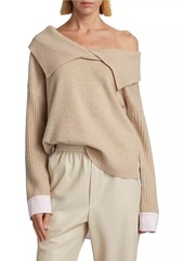Naadam Wool-Cashmere Hybrid Off-The-Shoulder Sweater