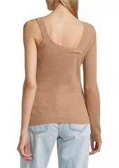 Naadam Wool-Cashmere Ribbed Asymmetrical Sweater