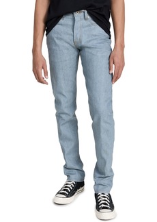 Naked & Famous Denim Men's Weird Guy Tapered Fit Jeans in Lightweight Recycled Selvedge-Stone Blue