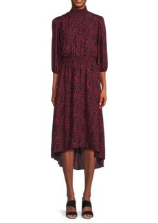 Nanette Lepore Abstract Print High Low Midi Dress