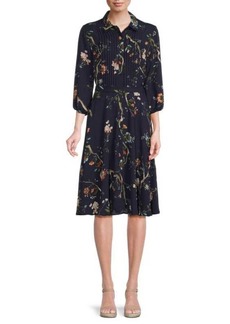 Nanette Lepore Floral Pleated Shirtdress