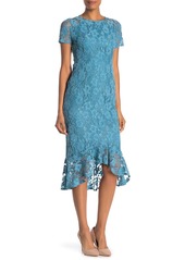 Nanette Lepore Lace Ruffle High/Low Dress
