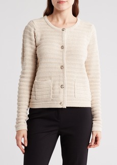 Nanette Lepore Cable Knit Cardigan in Warm Sand/White at Nordstrom Rack