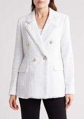 Nanette Lepore Double Breasted Tweed Blazer in Lilly Pad at Nordstrom Rack