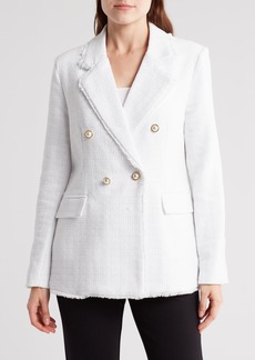 Nanette Lepore Double Breasted Tweed Blazer in White/White at Nordstrom Rack