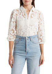 Nanette Lepore Lace Shirt in Cannoli Cream at Nordstrom Rack
