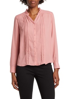 Nanette Lepore Long Sleeve Pintuck Blouse in Rose Water Pink at Nordstrom Rack