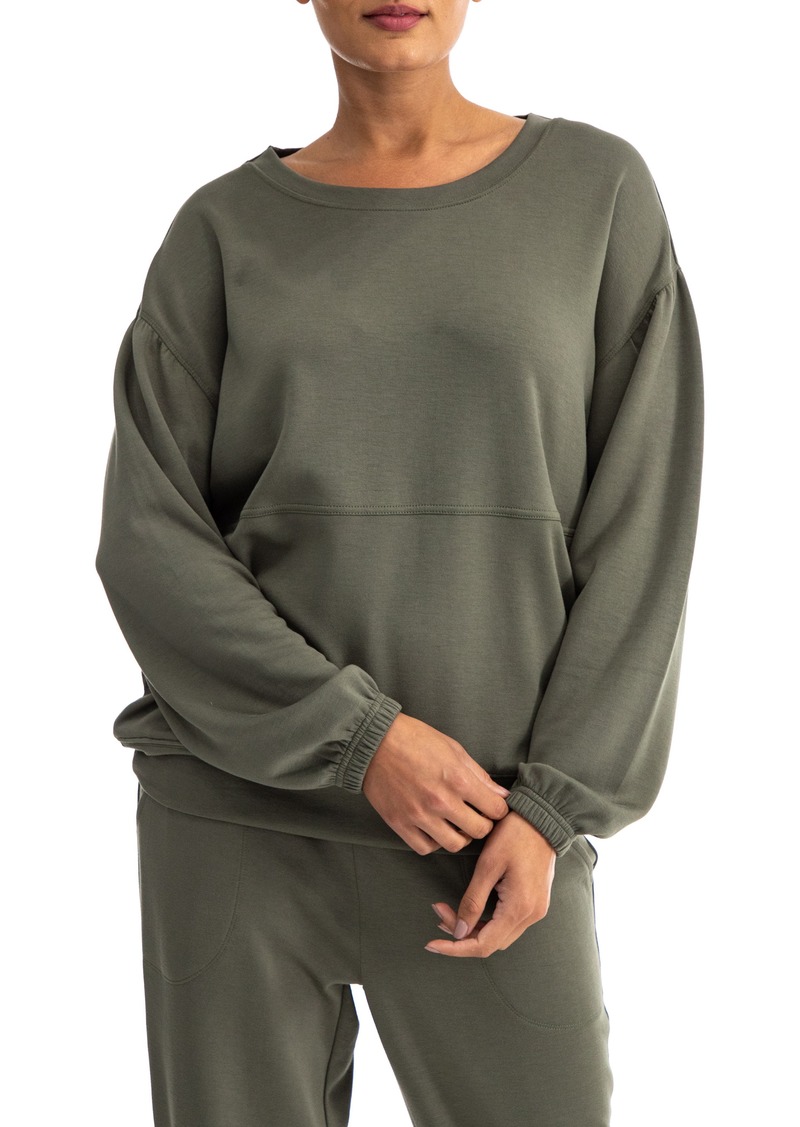 Nanette Lepore Play Balloon Sleeve Sweatshirt in Dusty Olive at Nordstrom Rack