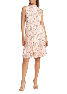 Nanette Lepore Printed Pleated Floral Dress in Pale Pink at Nordstrom Rack