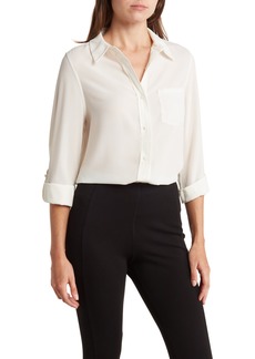 Nanette Lepore Roll Tab Button-Up Shirt in Cannoli Cream at Nordstrom Rack
