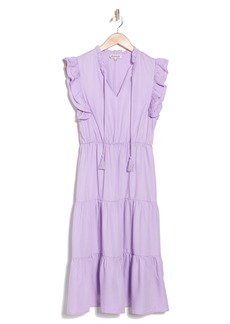 Nanette Lepore Ruffle Tie Neck Maxi Dress in Lilac at Nordstrom Rack