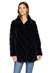 Nanette Lepore Women's Vegan Faux Fur Coat black XL