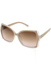 Nanette Lepore NN213 Geometric Two-Tone UV Protective Crystal Rectangular Sunglasses. Stylish Gifts for Women
