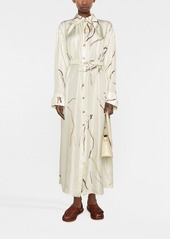 Nanushka abstract-print silk shirt dress
