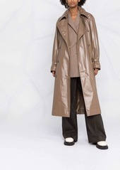 Nanushka belted double-breasted trench coat