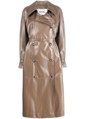 Nanushka belted double-breasted trench coat