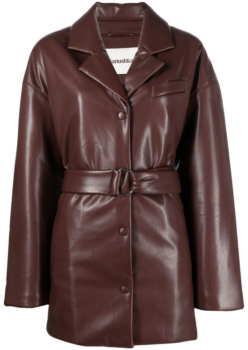 Nanushka belted faux-leather blazer