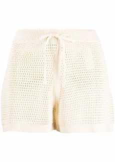 Nanushka crochet tie-fastening shorts