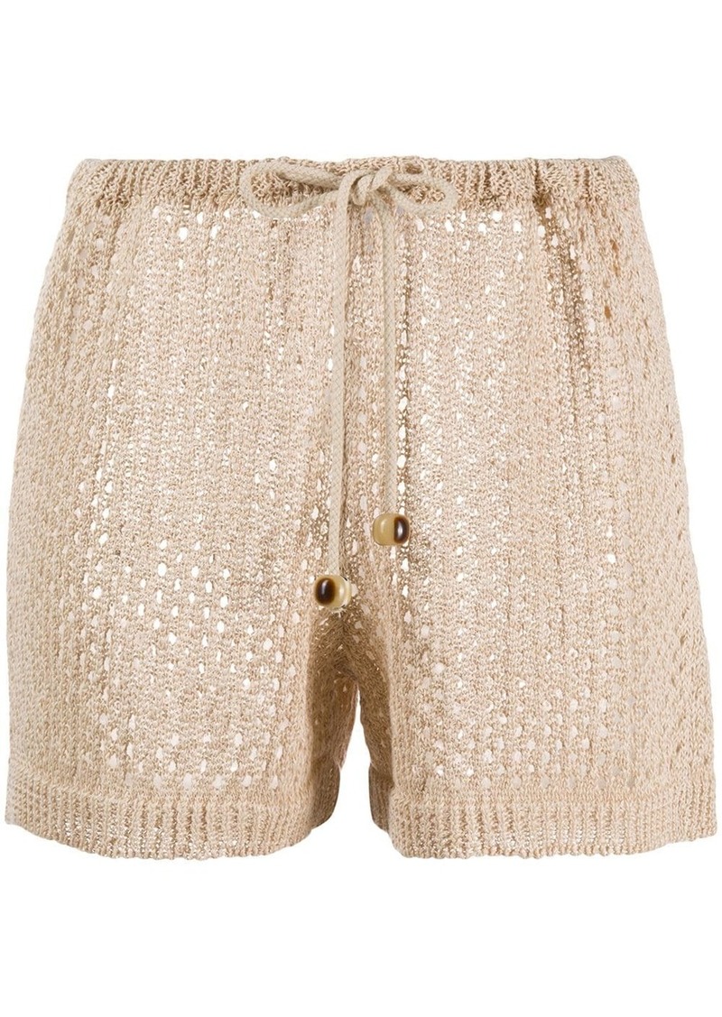 drawstring knitted shorts