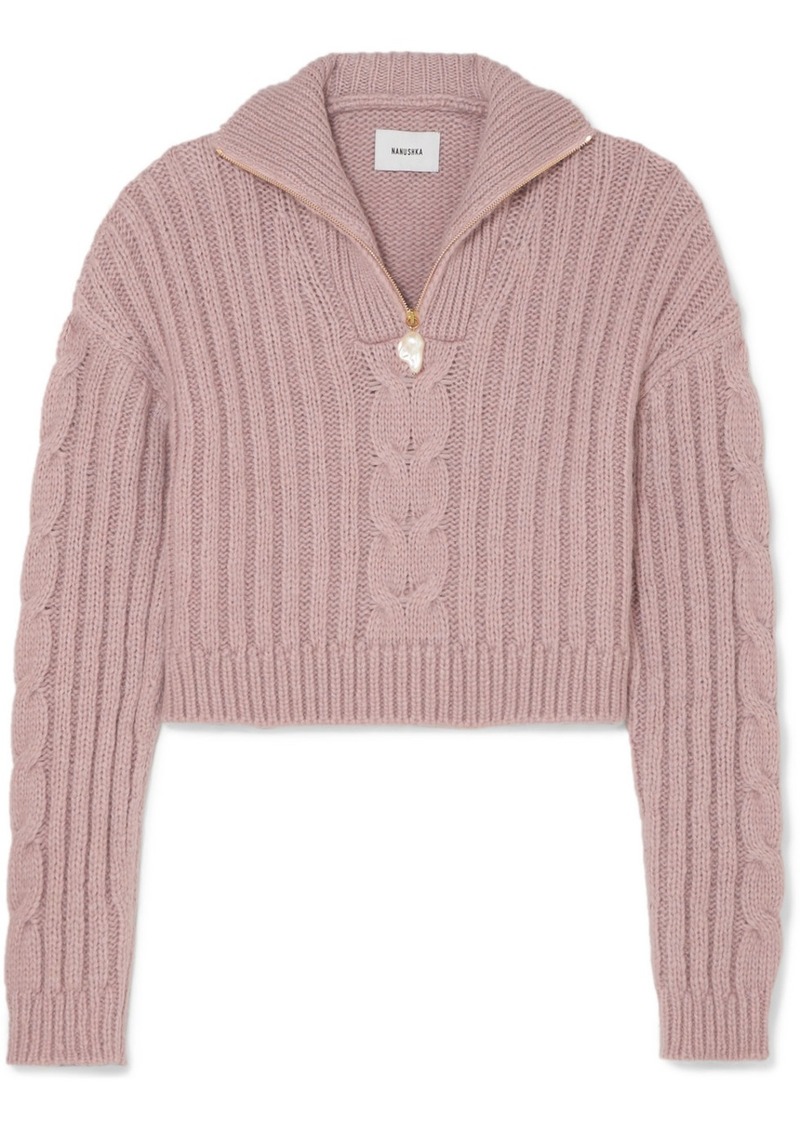 nanushka eria cable knit sweater