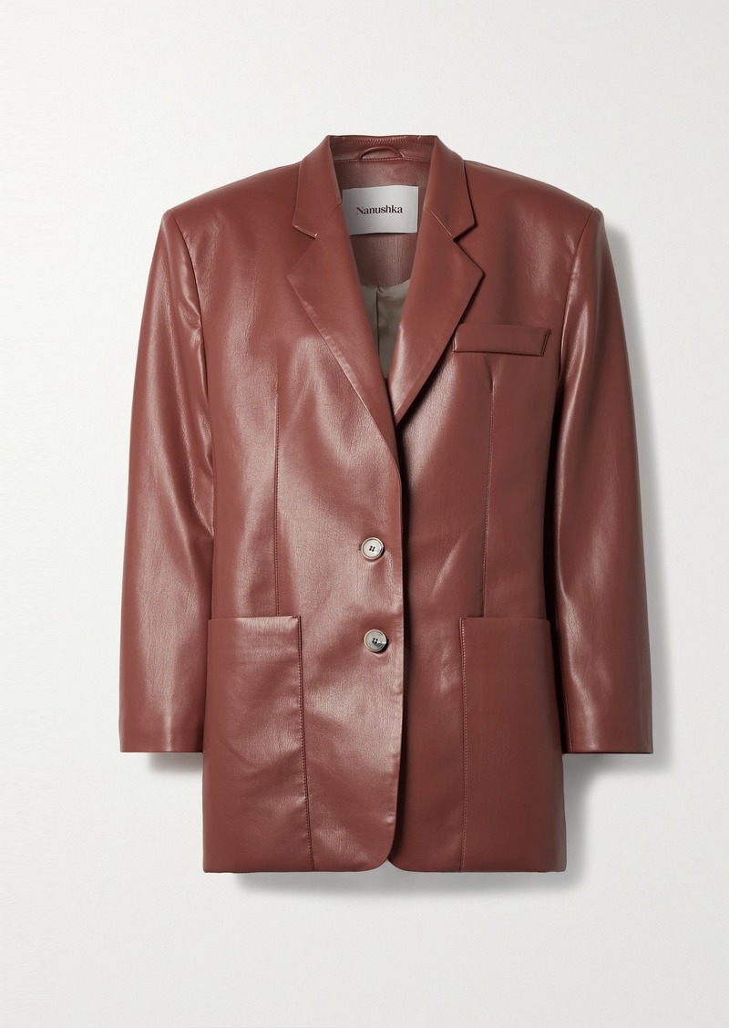 nanushka evan vegan leather blazer