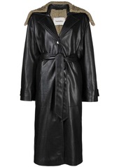 Nanushka faux-fur detail trench coat