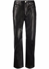 Nanushka faux-leather cropped straight-leg trousers