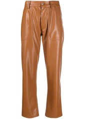 Nanushka faux-leather straight-leg trousers