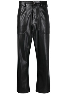 Nanushka faux-leather straight-leg trousers