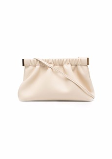 Nanushka gathered-trim clutch bag