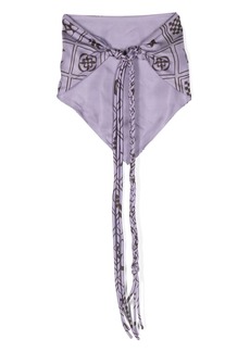 Nanushka geometric braided-detail scarf