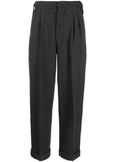 Nanushka houndstooth-pattern cropped trousers
