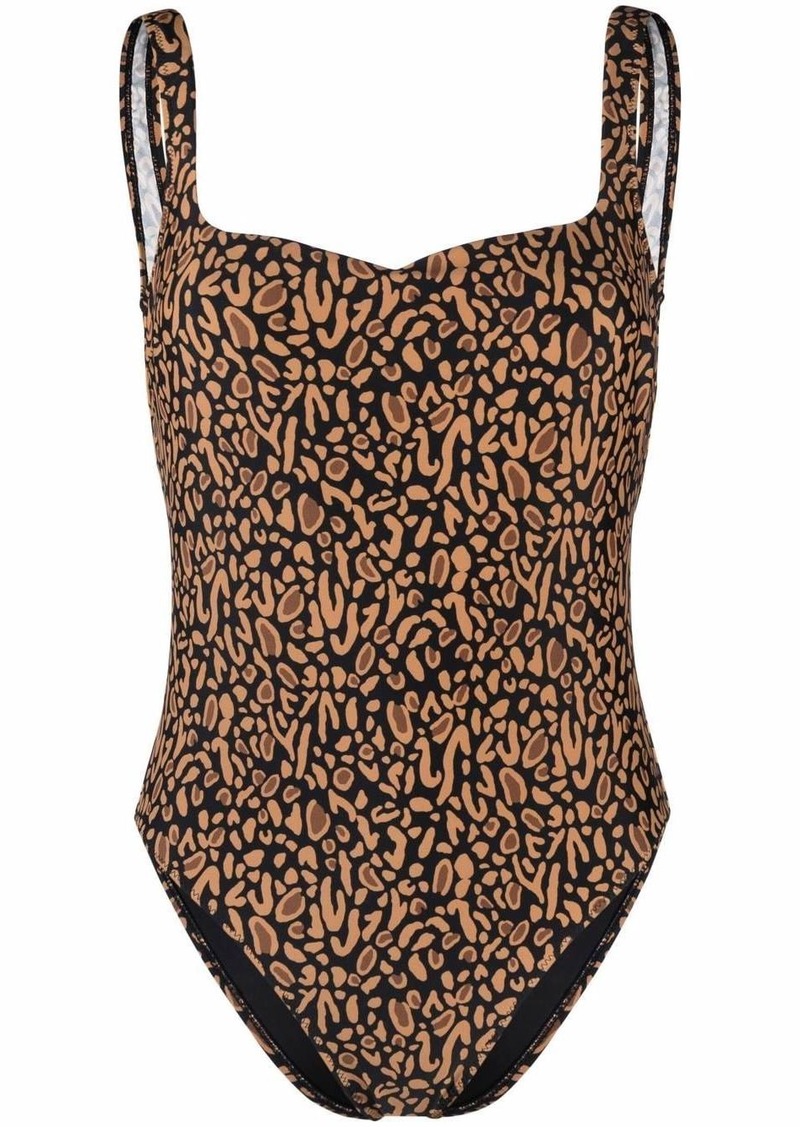 Nanushka leopard-print sweetheart-neckline one-piece