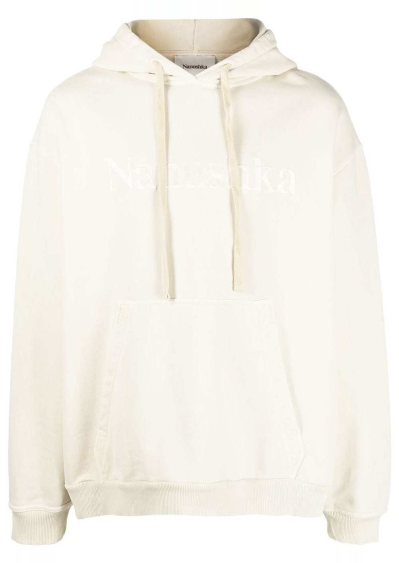 Nanushka logo-embroidered cotton hoodie