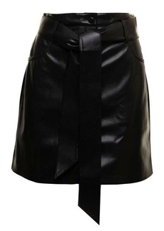 Meda Skirt in Vegan Leather Black Woman Nanushka