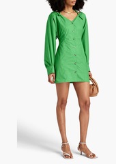 Nanushka - Alyssa cold-shoulder cotton-poplin mini dress - Green - XS