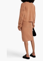 Nanushka - Esah brushed bouclé-knit merino wool-blend skirt - Brown - XS