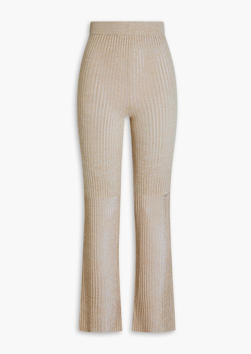 Nanushka - Karine ribbed and pointelle-knit slim-leg pants - Neutral - S