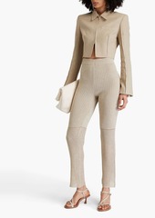 Nanushka - Karine ribbed and pointelle-knit slim-leg pants - Neutral - S