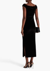 Nanushka - Lucy off-the-shoulder velvet midi dress - Black - S