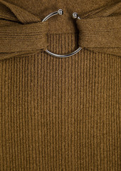 Nanushka - Muyta ring embellished ribbed cotton-blend midi skirt - Brown - XS