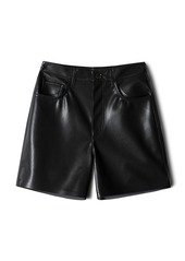 Nanushka - Women's Leana Vegan Leather Shorts - Black/neutral - Moda Operandi