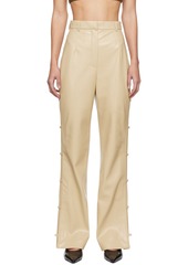 Nanushka Beige Felina Vegan Leather Trousers