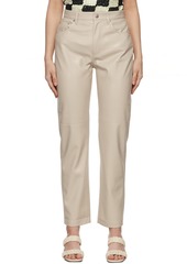 Nanushka Beige Vinni Vegan Leather Trousers